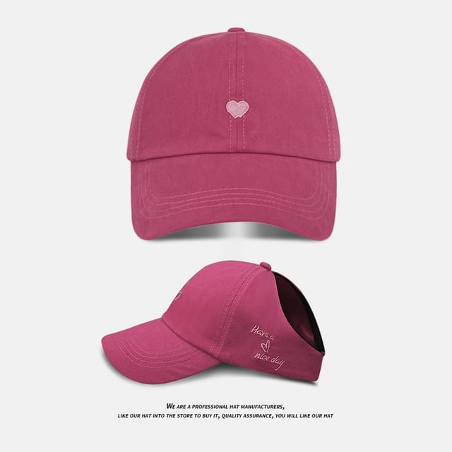 Heart Embroidered Baseball Cap