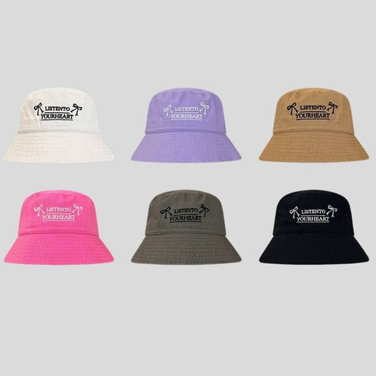 Lettering Bucket Embroidered Hat