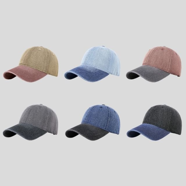 Denim Tone Baseball Washed Cap Two