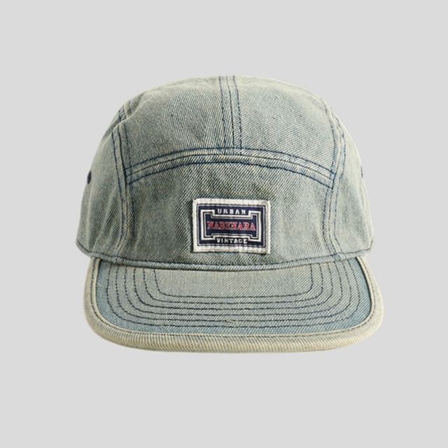 Cap Applique Washed Denim Baseball