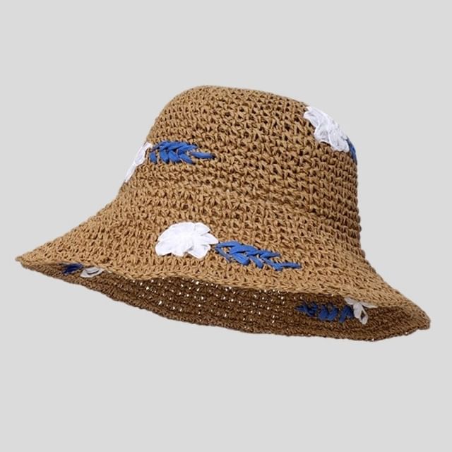 Woven Sun Floral Hat Accent