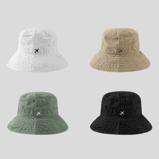 Plane Hat Bucket Embroidered