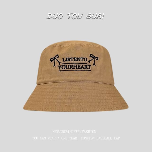Lettering Bucket Embroidered Hat