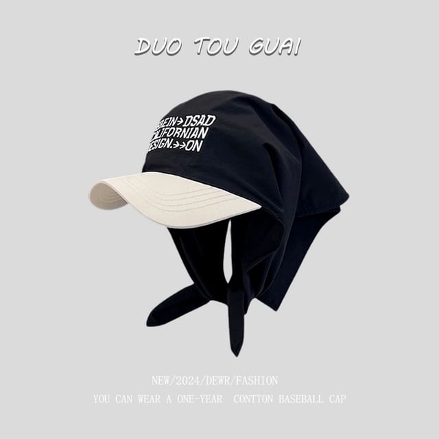 Lettering Cap with Two Headkerchief Baseball Tone Embroidered