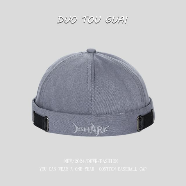 Lettering Embroidered Brimless Hat