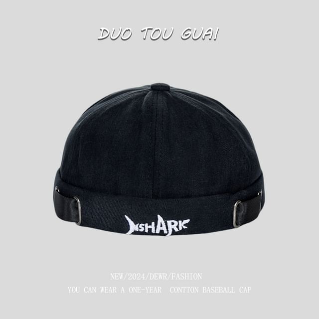 Lettering Embroidered Brimless Hat