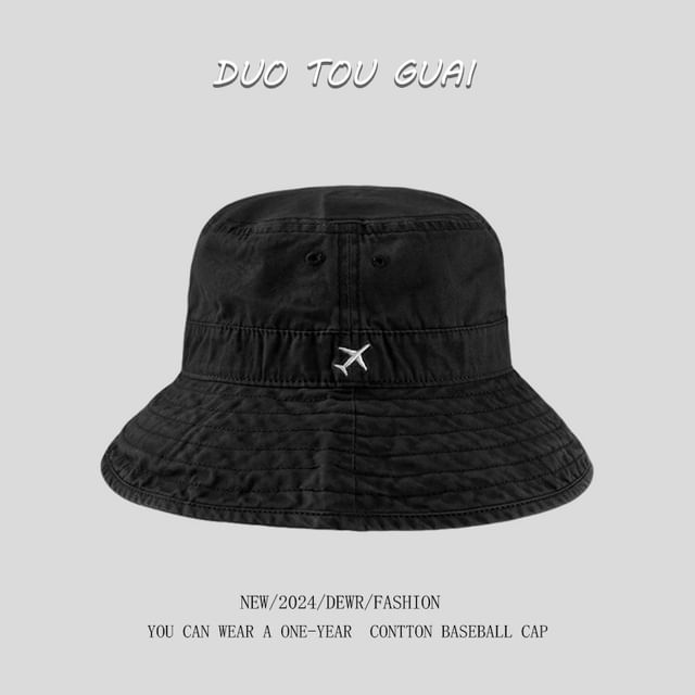 Plane Hat Bucket Embroidered