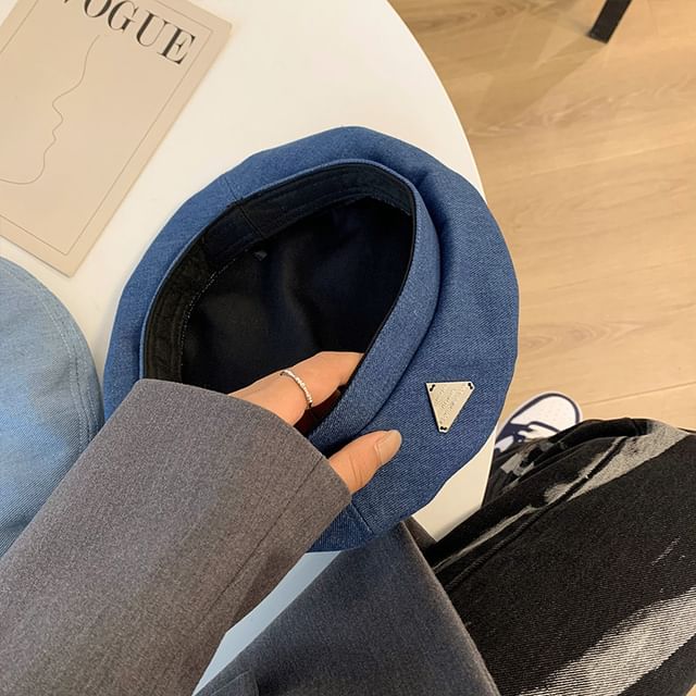 Beret Denim Plain Panel