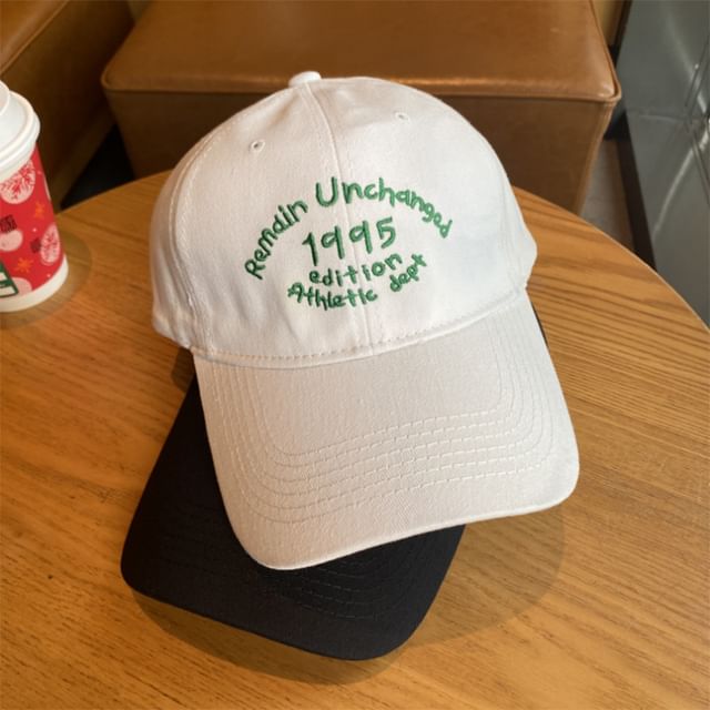 Lettering Cap Baseball Embroidered