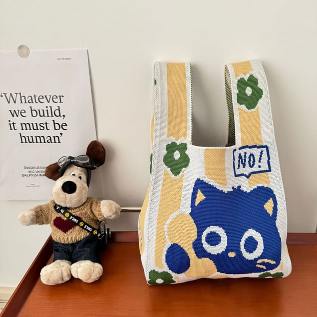 Bag Tote Knit Cat