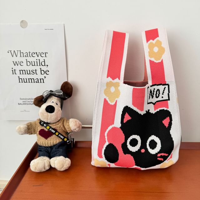 Bag Tote Knit Cat