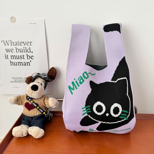 Bag Tote Knit Cat