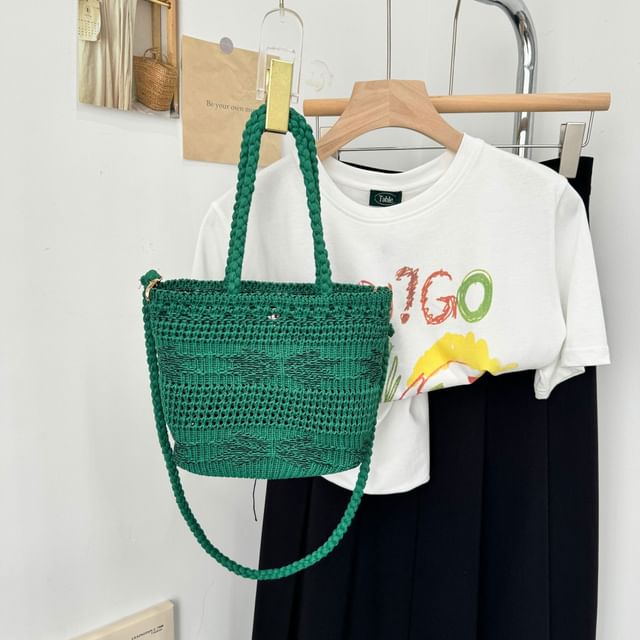 Knit Shoulder Crossbody Bag Plain /