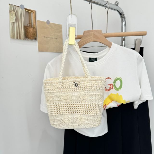 Knit Shoulder Crossbody Bag Plain /