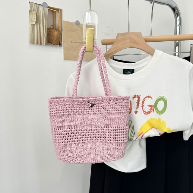 Knit Shoulder Crossbody Bag Plain /