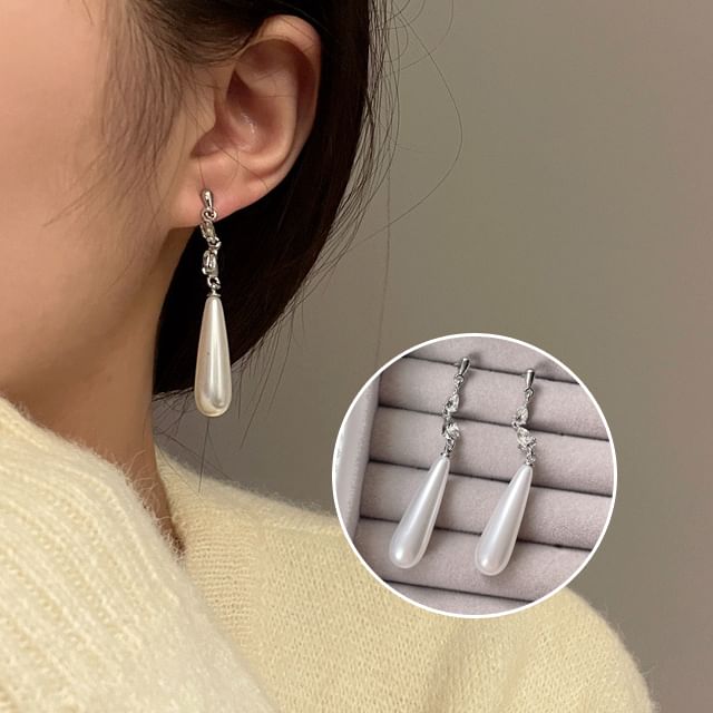 Dangle Pearl Faux Earring Alloy