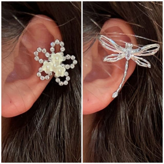 Dragonfly Alloy / Cuff Ear Floral