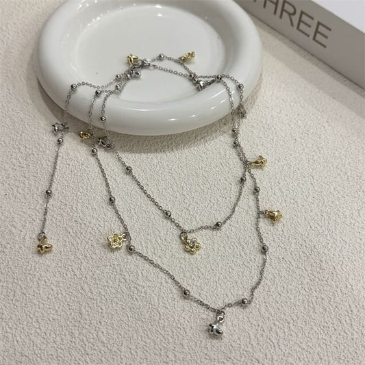 Floral Pendant Alloy Heart / Choker