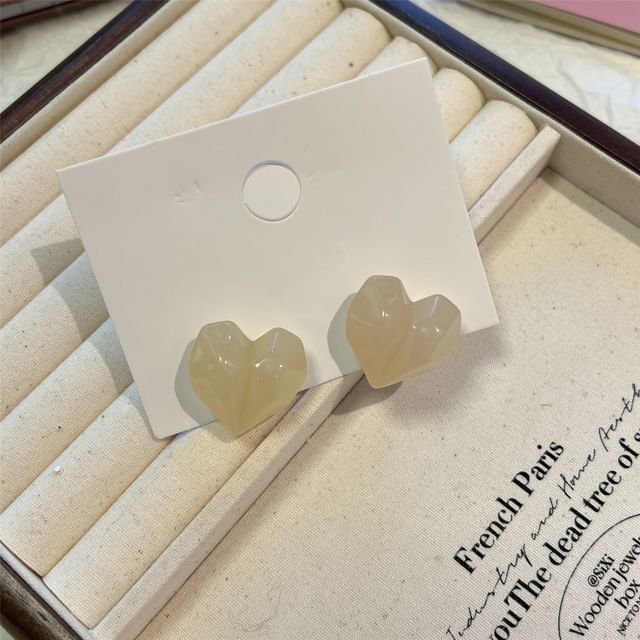 Earring Heart Resin Stud