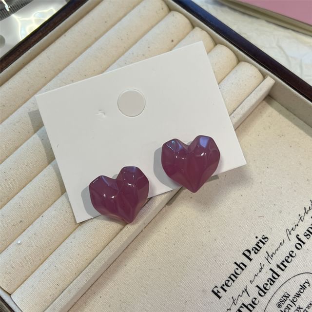 Earring Heart Resin Stud