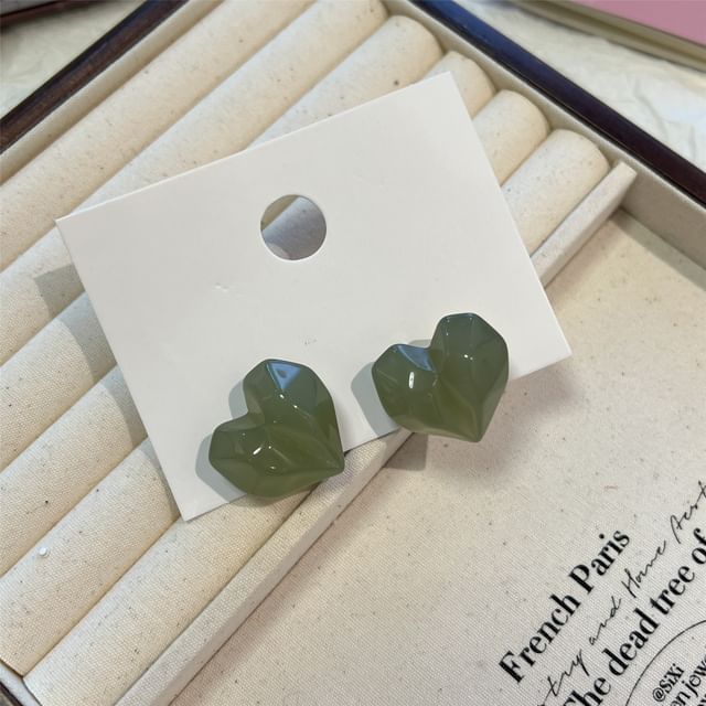 Earring Heart Resin Stud
