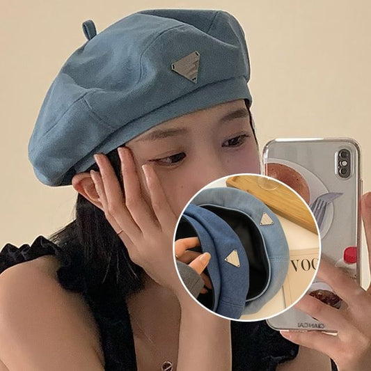 Beret Denim Plain Panel