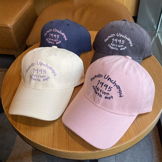 Lettering Cap Baseball Embroidered