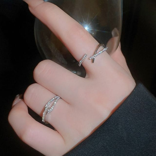 Rhinestone Open Designs) (Various Ring Alloy