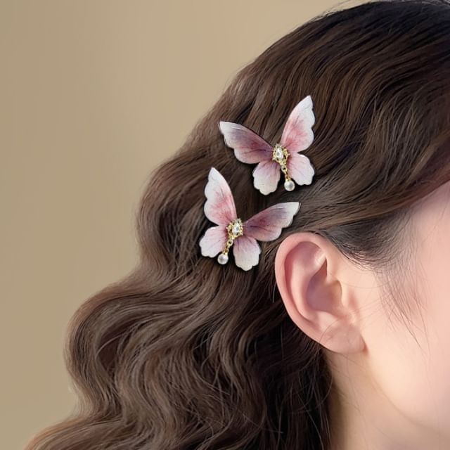 Alloy Clip Rhinestone Butterfly Hair