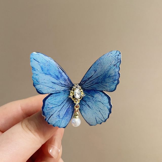 Alloy Clip Rhinestone Butterfly Hair