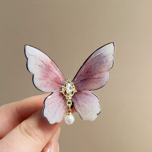 Alloy Clip Rhinestone Butterfly Hair