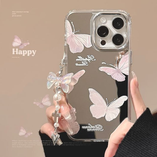 Case Mirrored Phone Butterfly
