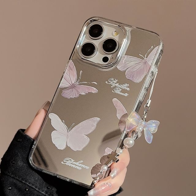 Case Mirrored Phone Butterfly