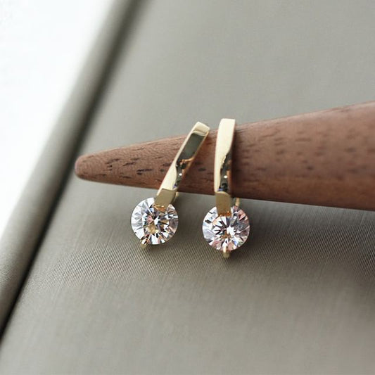 Boucles d'oreilles pendantes en alliage avec strass