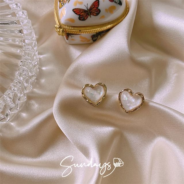 Heart Alloy Stud Earring