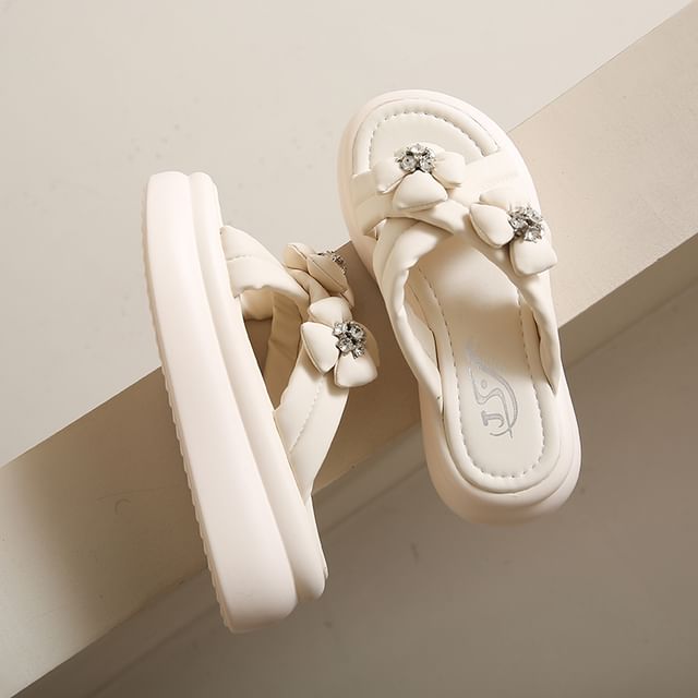 Slide Sandals Flower Platform