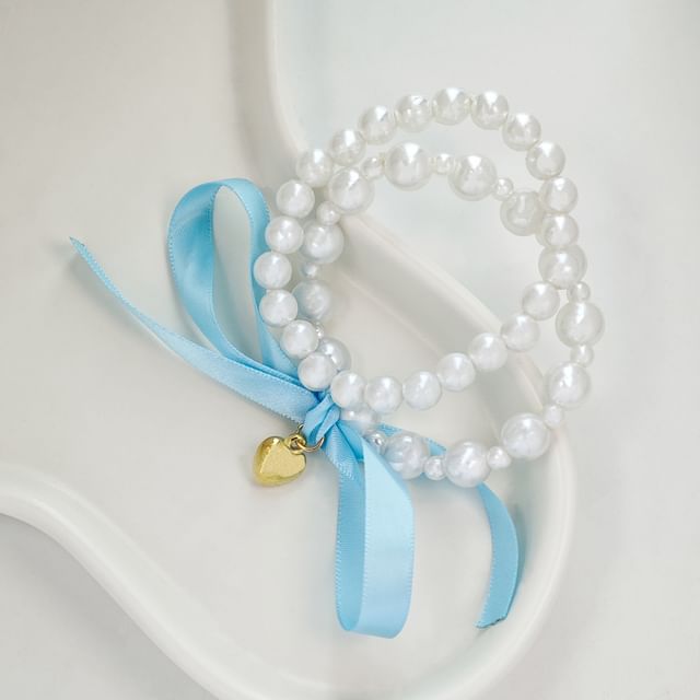 Bow Faux Pearl Bracelet