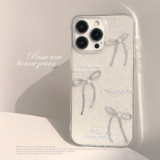 Faux Case Phone Bow Pearl
