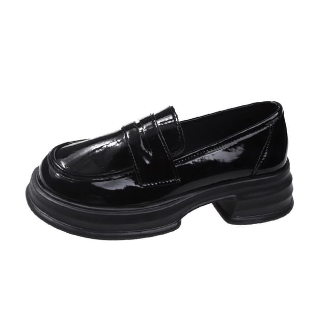 Platform Loafers Faux Leather