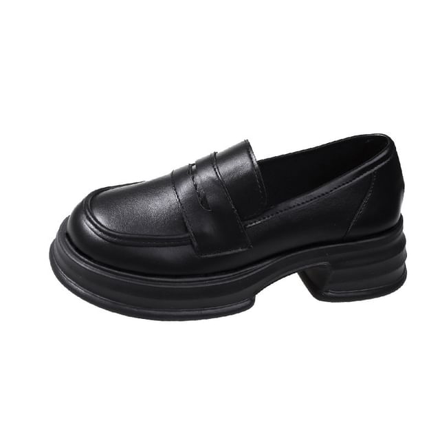 Platform Loafers Faux Leather