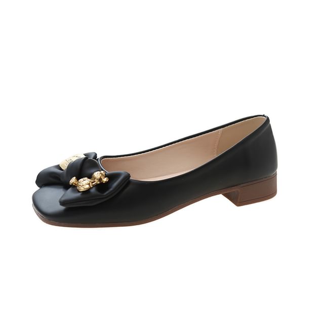 Accent Square Toe Flats Bow