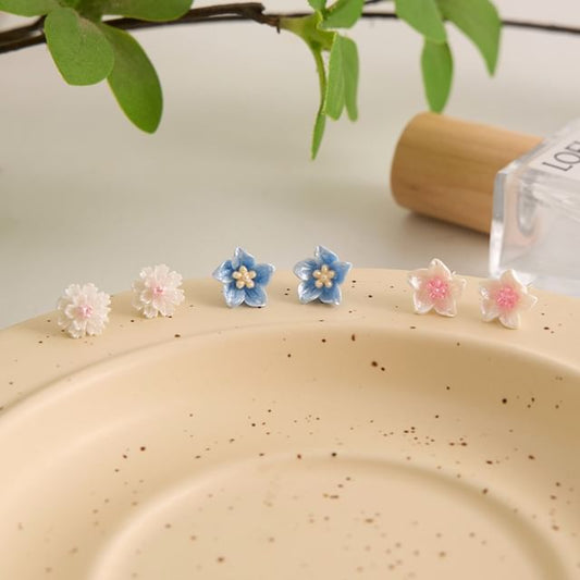 Earring Floral Stud Alloy