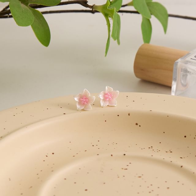 Earring Floral Stud Alloy