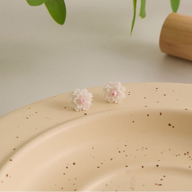 Earring Floral Stud Alloy