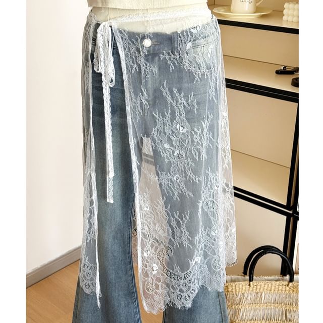 Skirt Lace Apron Half
