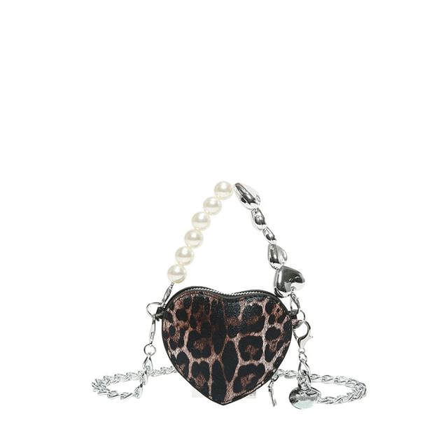 Leopard Heart Print Bag Crossbody