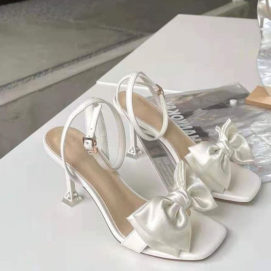 Bow High Heel Accent Sandals