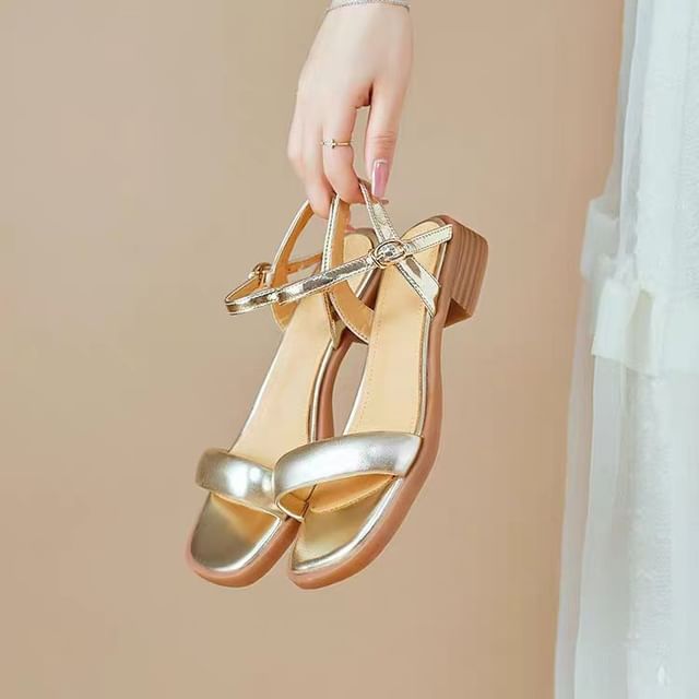 Sandals Metallic Leather Faux