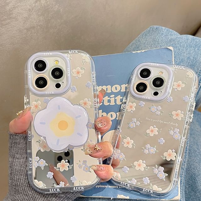 Case Phone Floral Mirrored