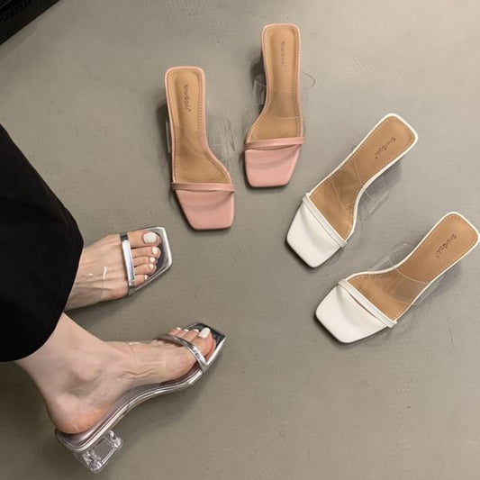 Sandals Slide Heel Block